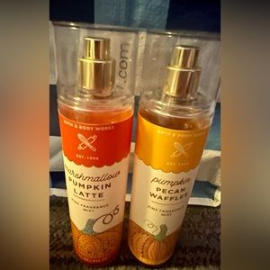 Bath and body works Pumpkin Pecan Waffles and Marshmallow Pumpkin Latte mists